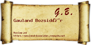 Gauland Bozsidár névjegykártya